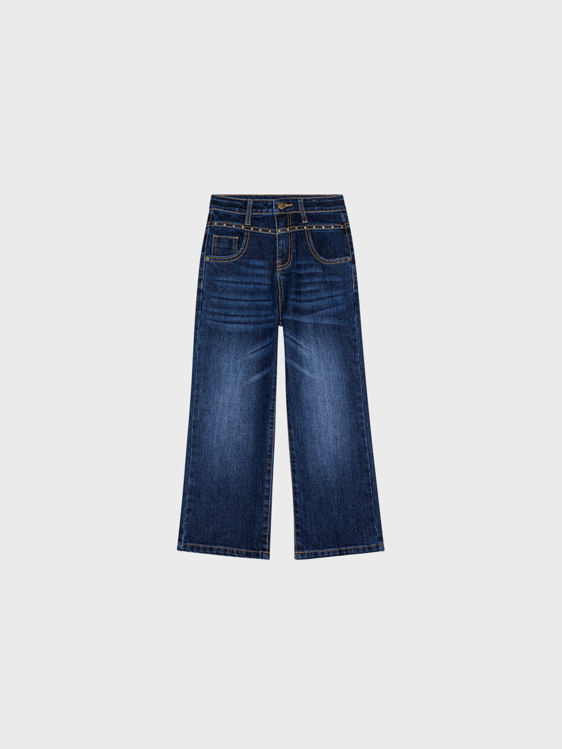 Picture of YX9396 GIRLS COTTON DENIM JEANS WITH FRONT&BACK POCKETS 4-10